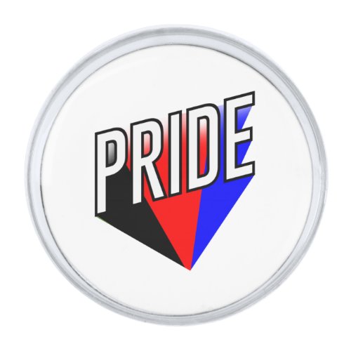 Polyamory Pride Burst Silver Finish Lapel Pin