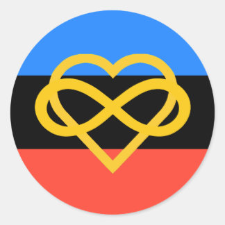 Polyamory Pride Circle Sticker (Infinity Heart)