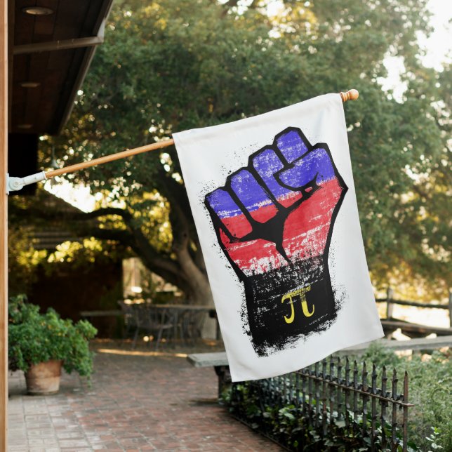 Polyamory Pride Fist House Flag (In SItu)
