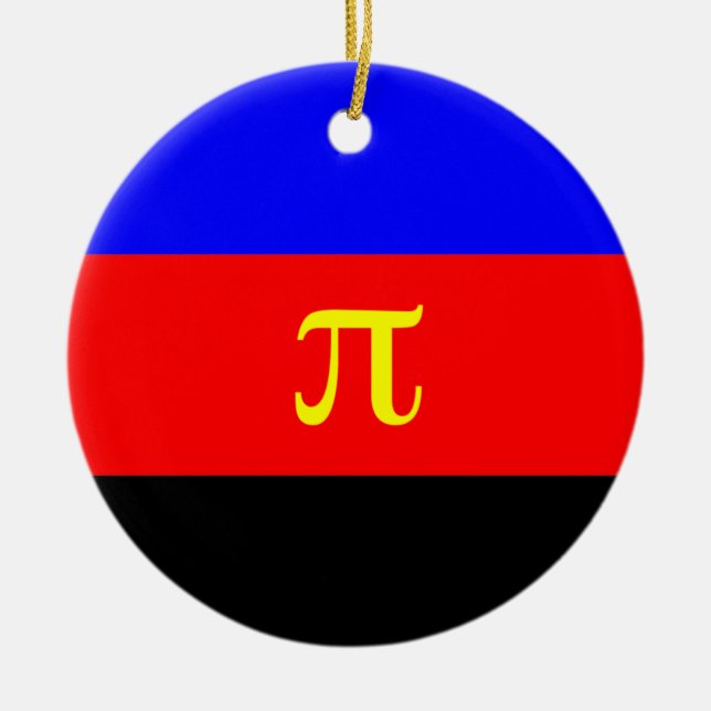 Polyamory Pride Flag Ceramic Ornament (Front)