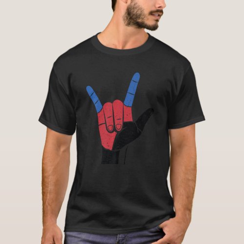 Polyamory Pride Flag Hand Sign Polyamorous   T_Shirt