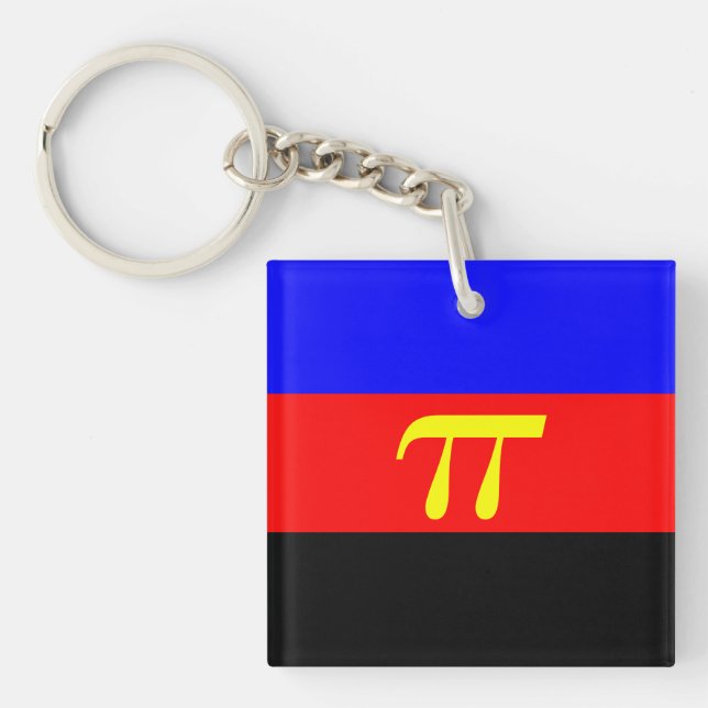 polyamory pride flag keychain (Front)