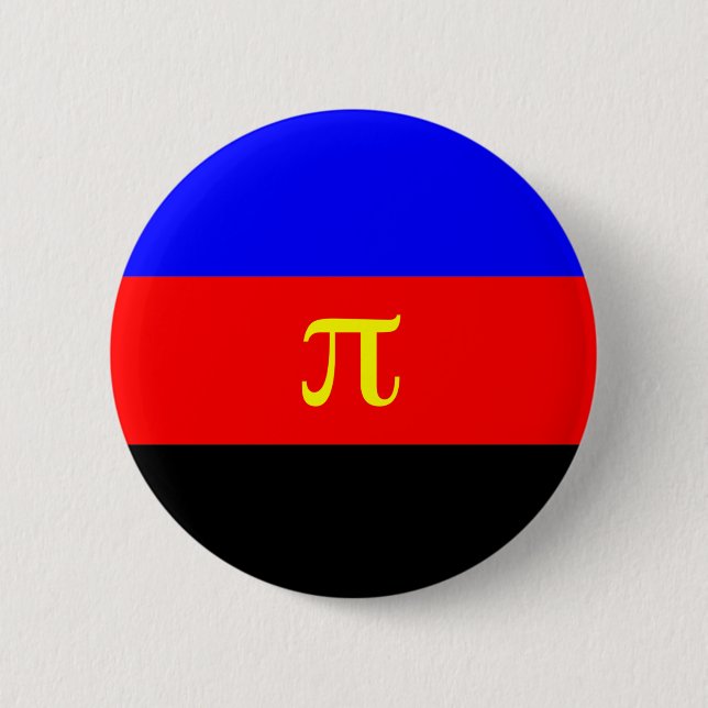 Polyamory Pride Flag Pinback Button (Front)