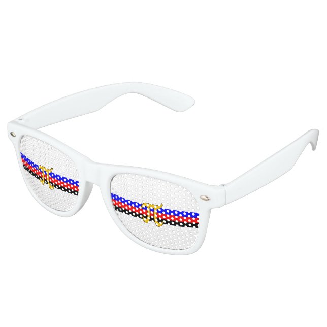 Polyamory Pride Flag Retro Sunglasses (Angled)