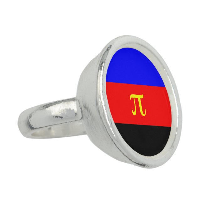 Polyamory Pride Flag Ring (Side)