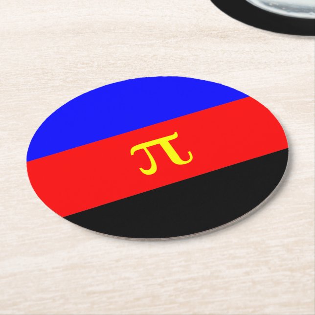 Polyamory Pride Flag Round Paper Coaster (Angled)