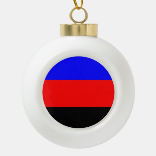 Polyamory Pride Flag Stripes Ceramic Ball Christmas Ornament