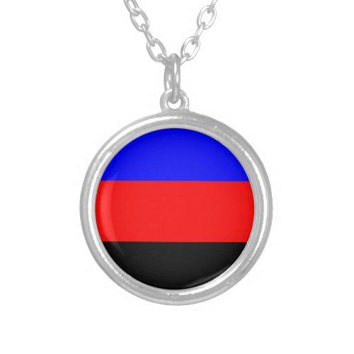 Polyamory Pride Flag Stripes Silver Plated Necklace
