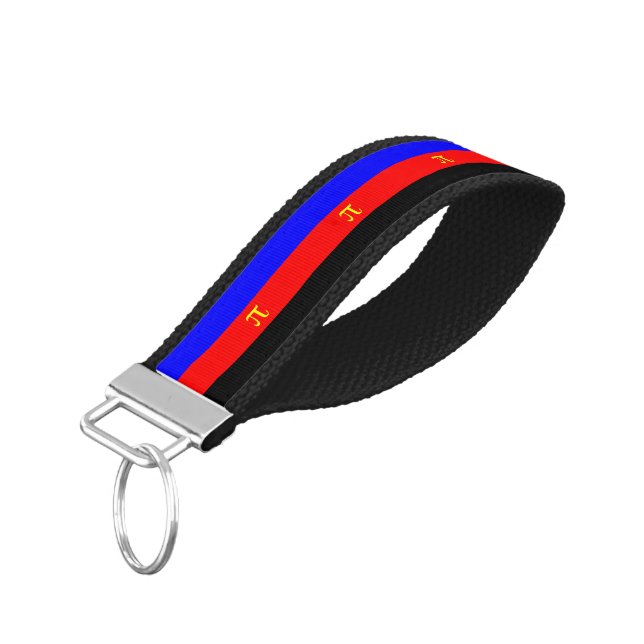 Polyamory Pride Flag Wrist Keychain (Angled Down)
