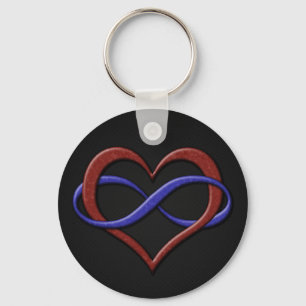 Polyamory Pride Infinity Heart Keychain