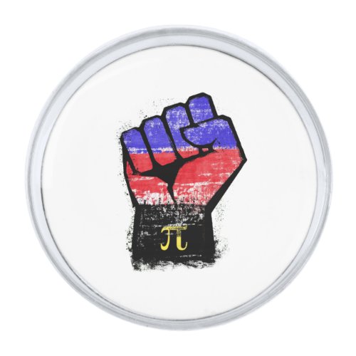 Polyamory Pride Protest Fist Silver Finish Lapel Pin