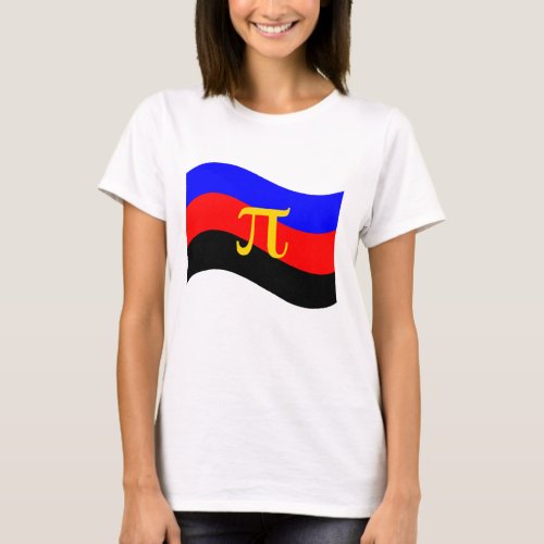 Polyamory Pride Symbol Wavy Flag T_Shirt