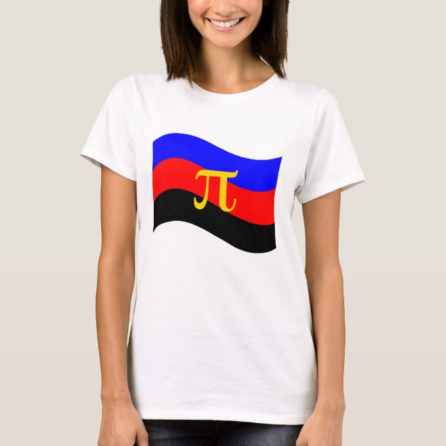 Polyamory Pride Symbol Wavy Flag T-Shirt (Front)
