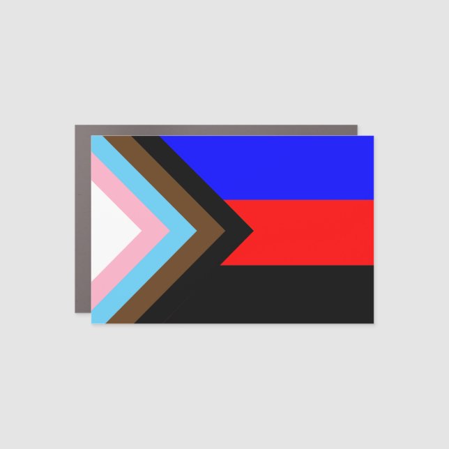 Polyamory Progress Pride Flag Stripes Car Magnet (Front)
