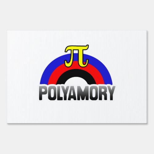 POLYAMORY RAINBOW FLAG YARD SIGN