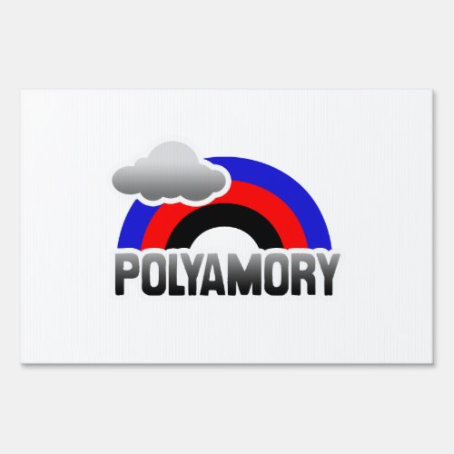 POLYAMORY RAINBOW YARD SIGN