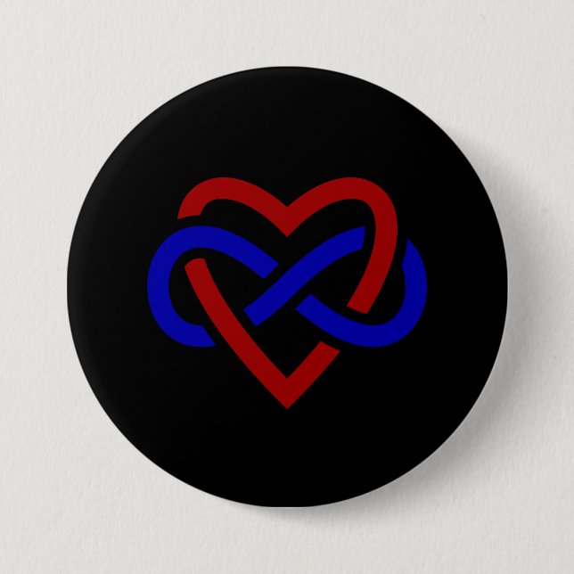 Polyamory Stolz Infinity Heart Button (Front)
