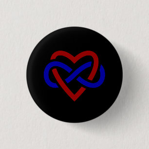 Polyamory Stolz Infinity Heart Button