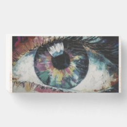 Polychromatic Eye wooden Wall art  Box Sign