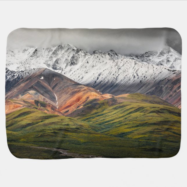 Polychrome mountain, Denali NP, Alaska Baby Blanket (Horizontal)