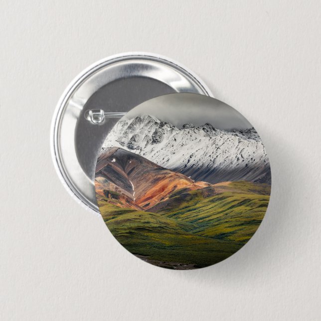 Polychrome mountain, Denali NP, Alaska Button (Front & Back)