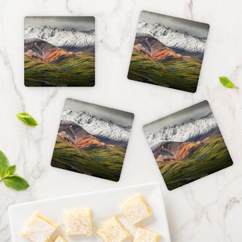 Polychrome mountain Denali NP Alaska Coaster Set