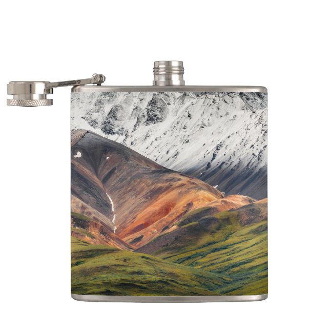 Polychrome mountain, Denali NP, Alaska Flask (Opened)