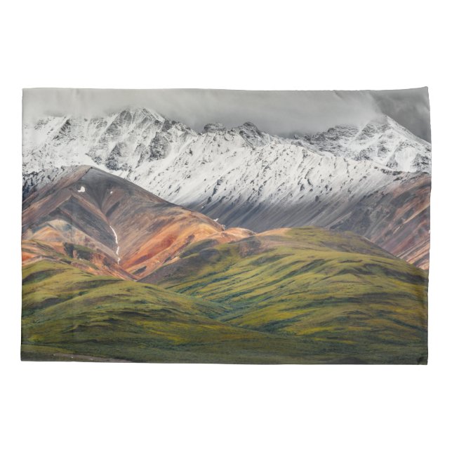 Polychrome mountain, Denali NP, Alaska Pillow Case (Back)