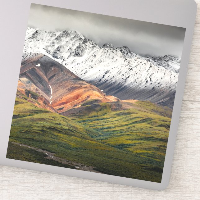 Polychrome mountain, Denali NP, Alaska Sticker (Detail)