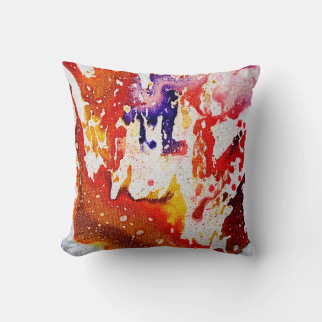 Polychromoptic #1A by Michael Moffa Throw Pillow (Front)