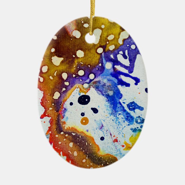 Polychromoptic #1B by Michael Moffa Ceramic Ornament (Front)