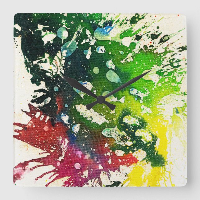 Polychromoptic #4 by Michael Moffa Square Wall Clock (Front)