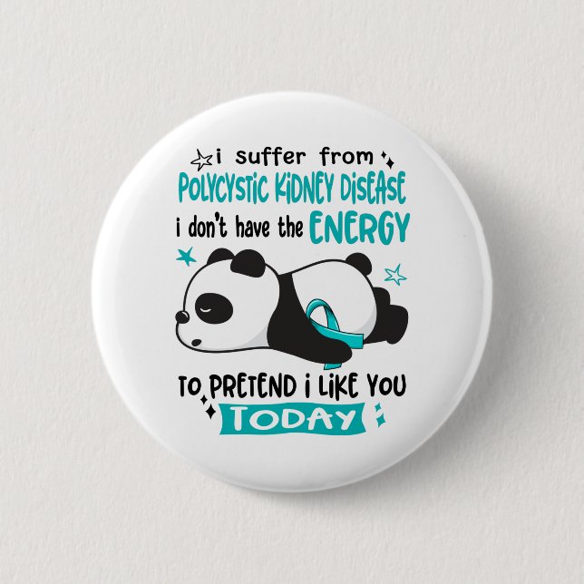 Polycystic Kidney Disease Awareness Month Ribbon G Button (Front)