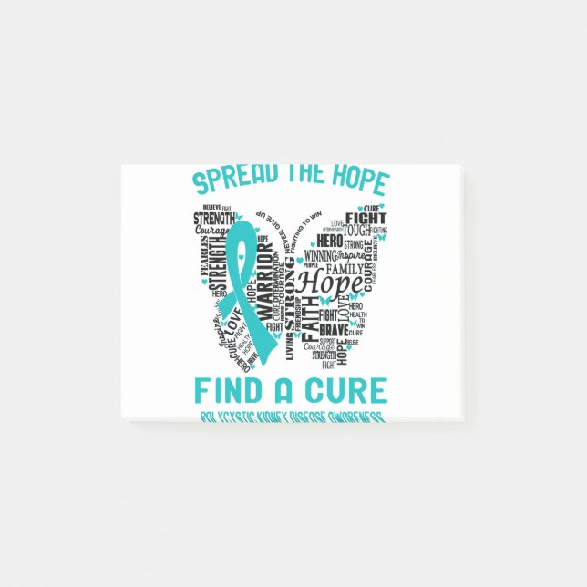 Polycystic Kidney Disease Awareness Month Ribbon Post-it Notes (Front)