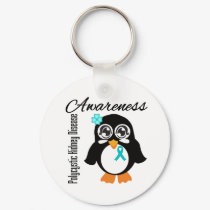Polycystic Kidney Disease Awareness Penguin Keychain