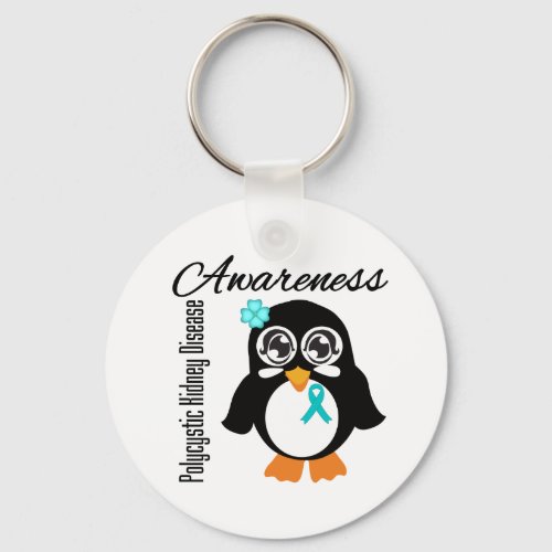Polycystic Kidney Disease Awareness Penguin Keychain