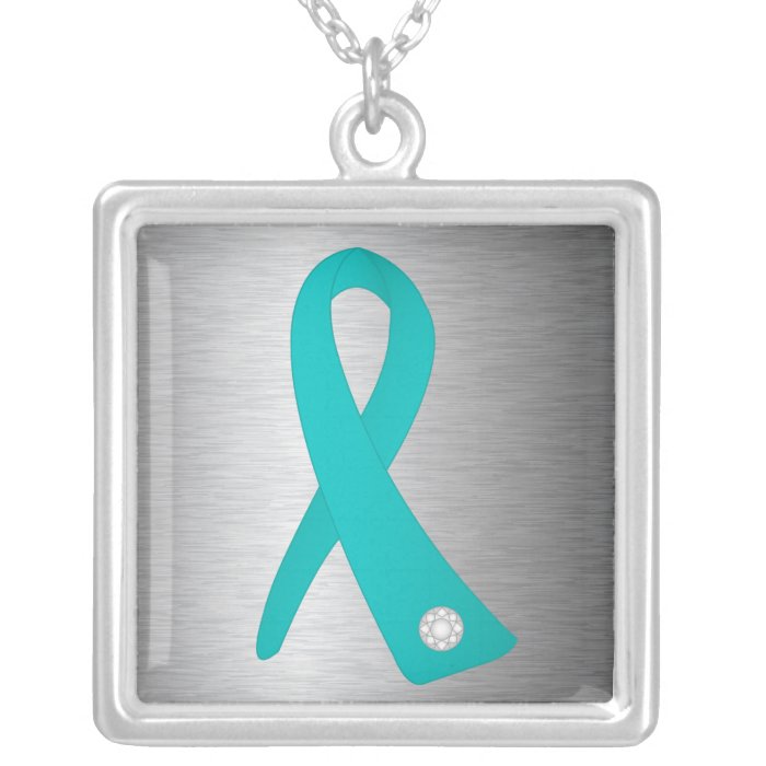Polycystic Kidney Disease Awareness Ribbon Personalized Necklace