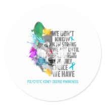 Polycystic Kidney Disease Awareness Ribbon Support Classic Round Sticker