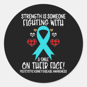 Polycystic Kidney Disease Awareness Strength Is Fi Classic Round Sticker