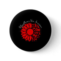Polycythemia Vera Awareness Red Sunflower Mpn Bloo Button
