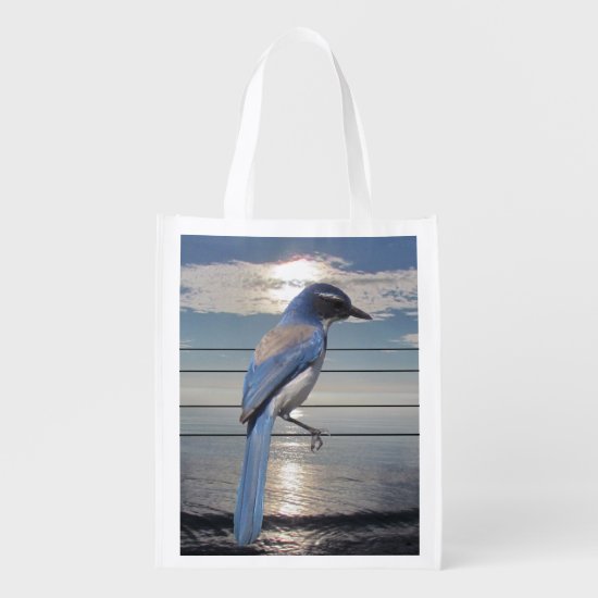 Polyester Bag - Blue Jay at Sunset