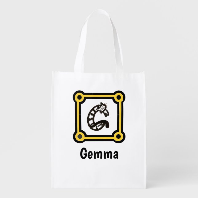 Polyester Bag - Cat Letter G in Frame (Front)