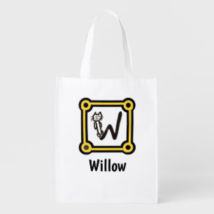 Polyester Bag - Cat Letter W in Frame