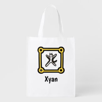 Polyester Bag - Cat Letter X in Frame