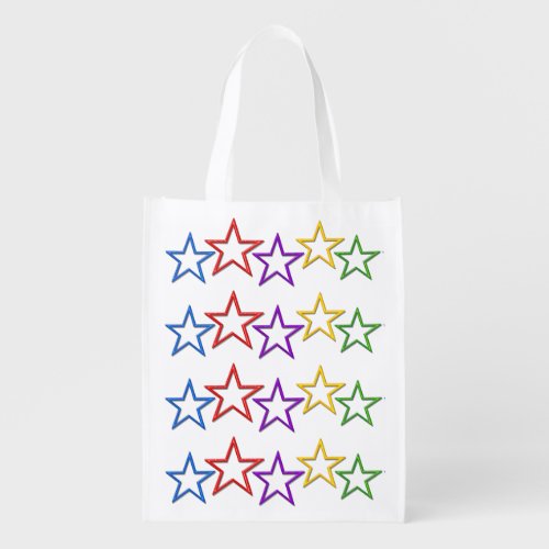 Polyester Bag _ Colored Stars in Rows