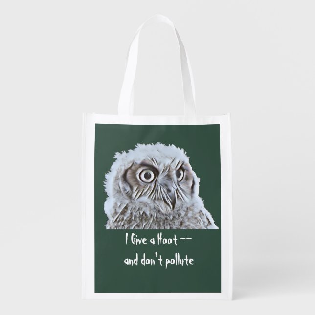 Polyester Bag - Give a Hoot Owl Head (Front)
