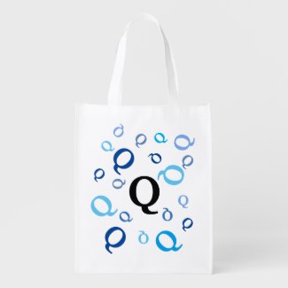 Polyester Bag - Jumbled Letters in Blue