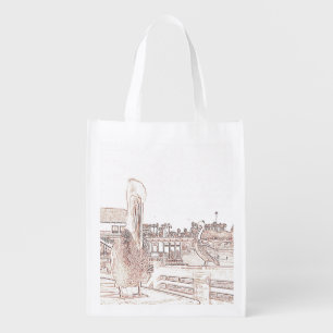 Polyester Bag - Pelicans on Pier