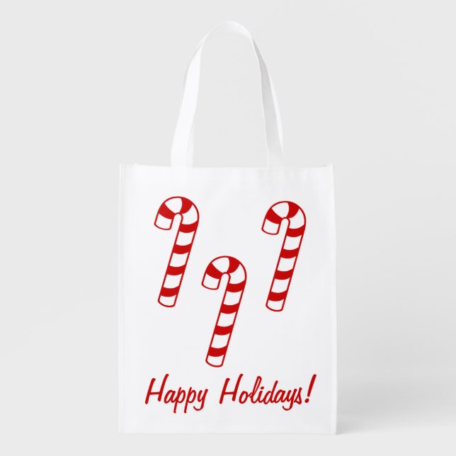Polyester bag - Red Candy Canes (Front)