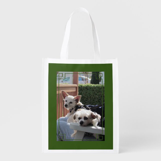 Polyester Bag - Two Dogs inside Image Frame (Front)